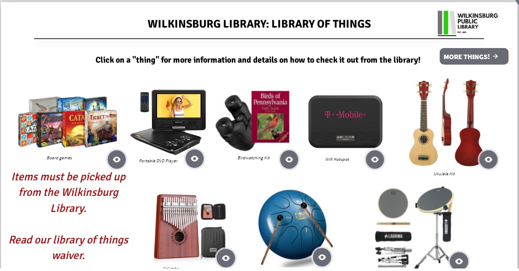 Wilkinsburg Library's Library of Things The Awesome Foundation